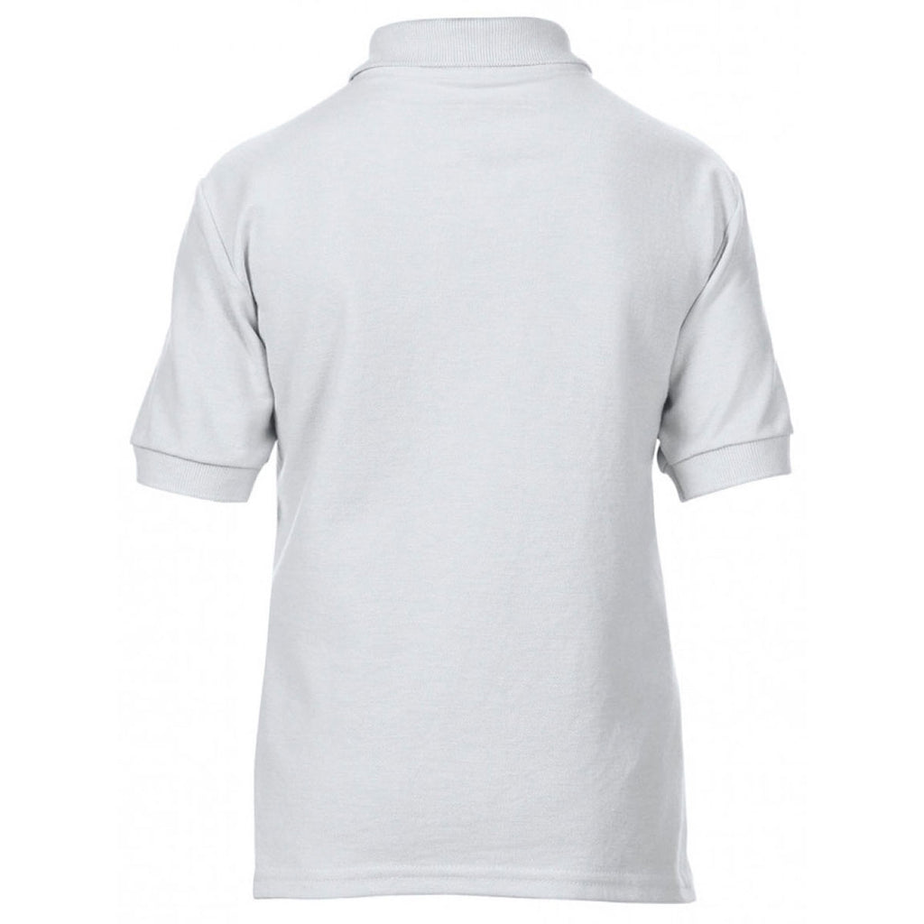 Gildan Youth White DryBlend Double Pique Polo Shirt