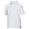 Gildan Youth White DryBlend Double Pique Polo Shirt