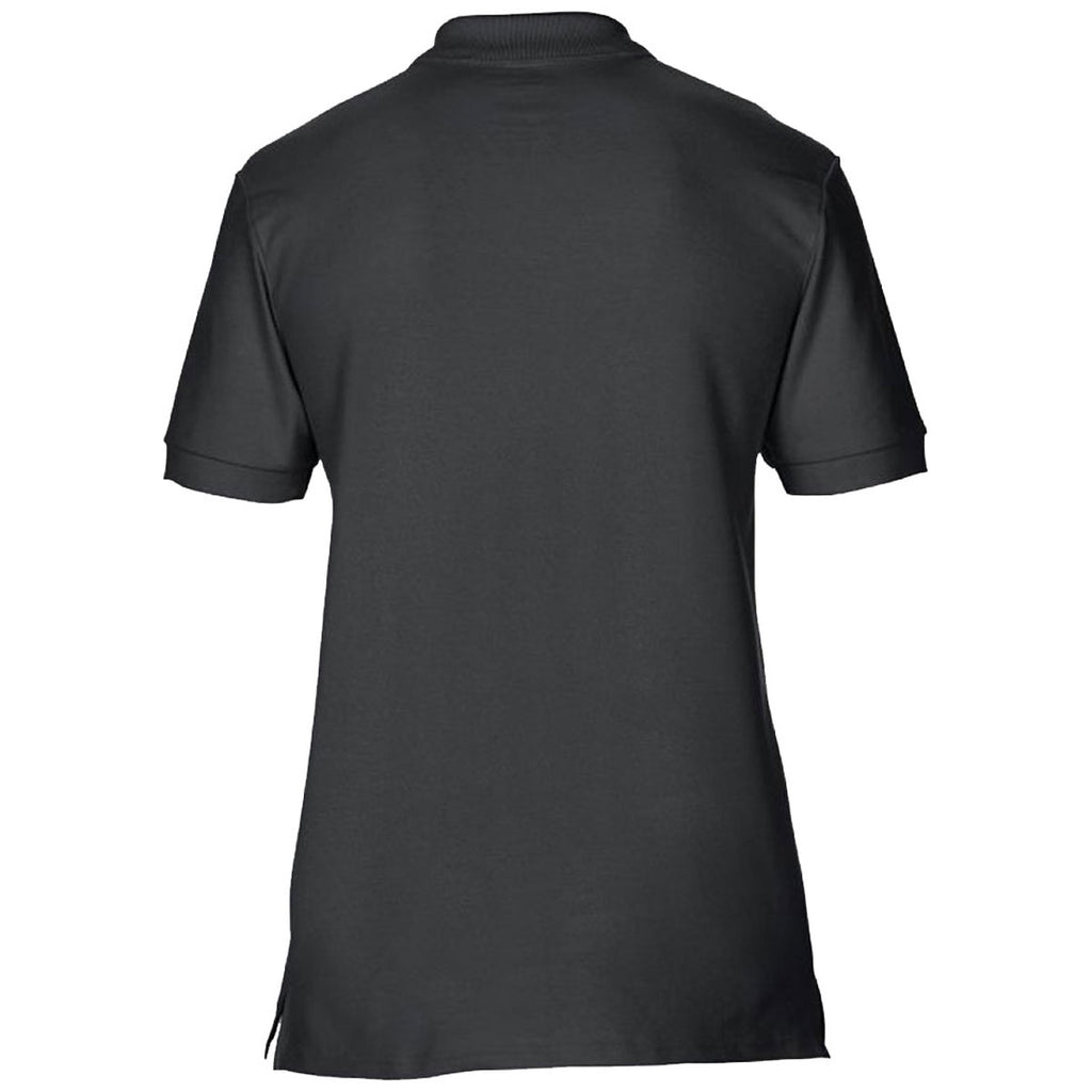 Gildan Men's Black Premium Cotton Double Pique Polo Shirt