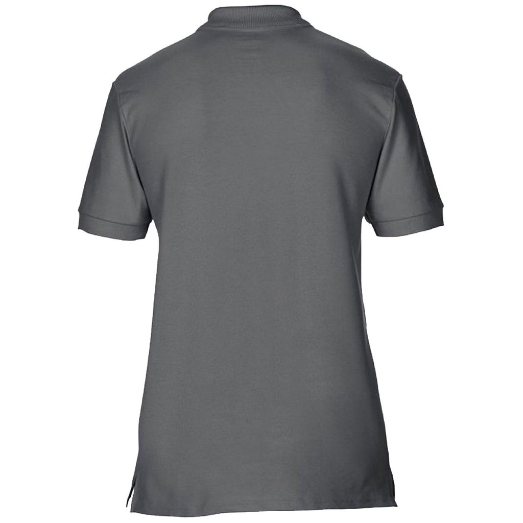 Gildan Men's Charcoal Premium Cotton Double Pique Polo Shirt