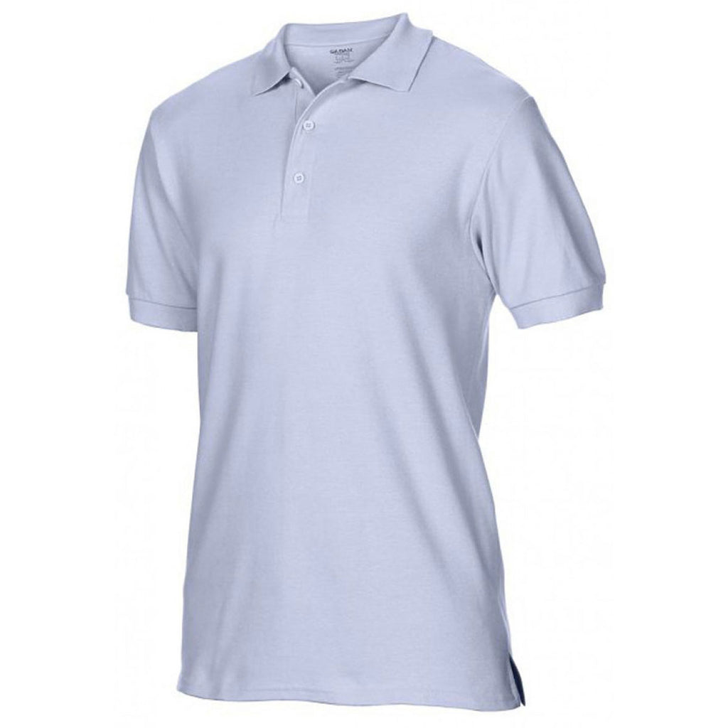 Gildan Men's Light Blue Premium Cotton Double Pique Polo Shirt