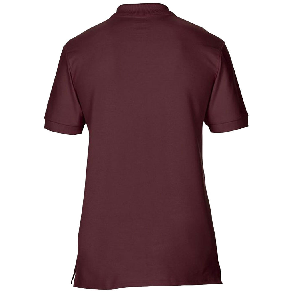 Gildan Men's Maroon Premium Cotton Double Pique Polo Shirt