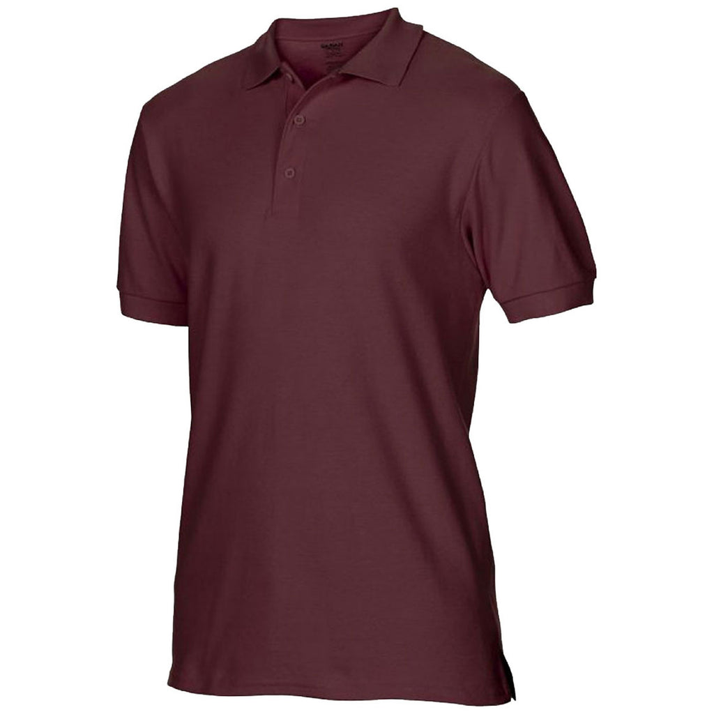 Gildan Men's Maroon Premium Cotton Double Pique Polo Shirt