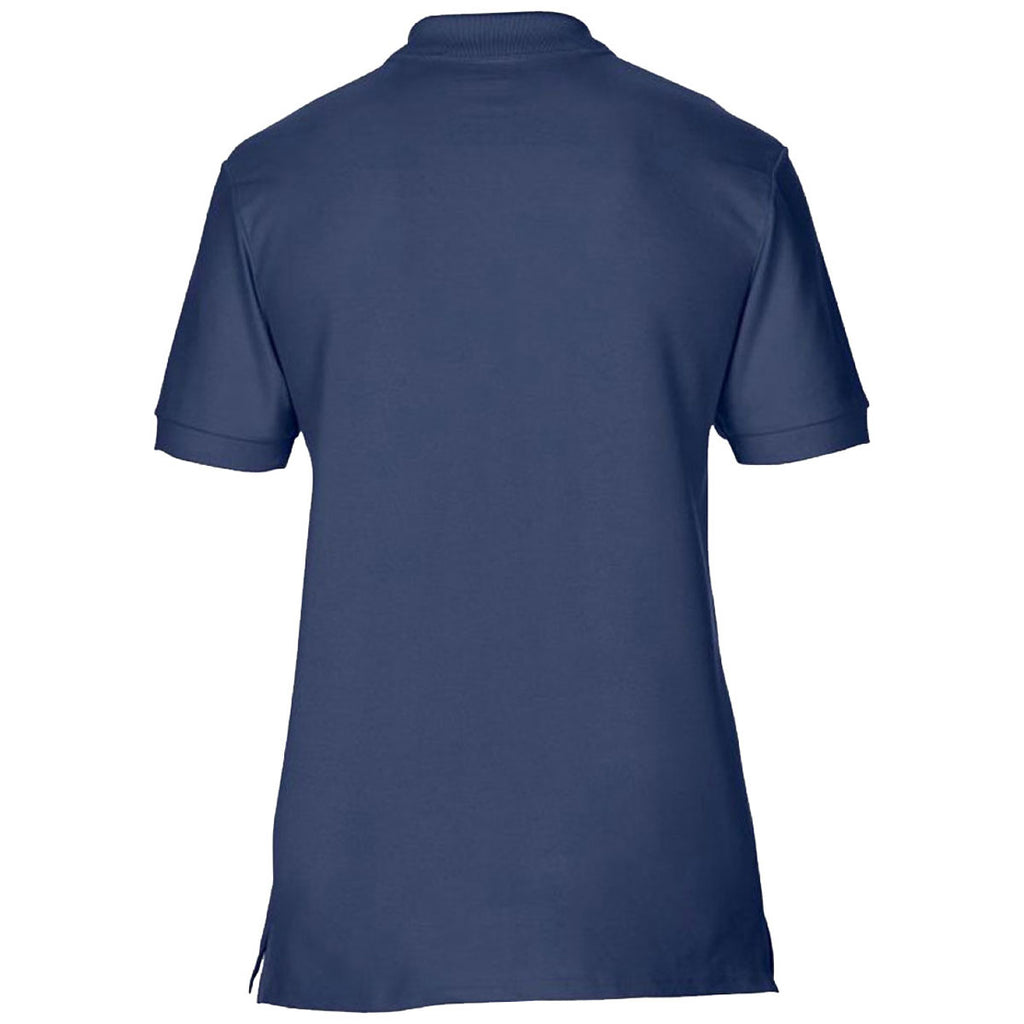 Gildan Men's Navy Premium Cotton Double Pique Polo Shirt