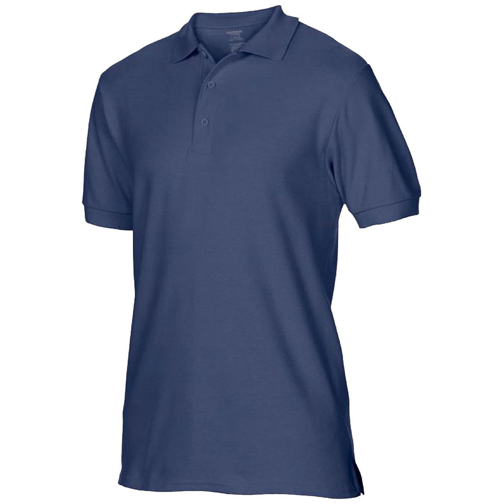 Gildan Men's Navy Premium Cotton Double Pique Polo Shirt