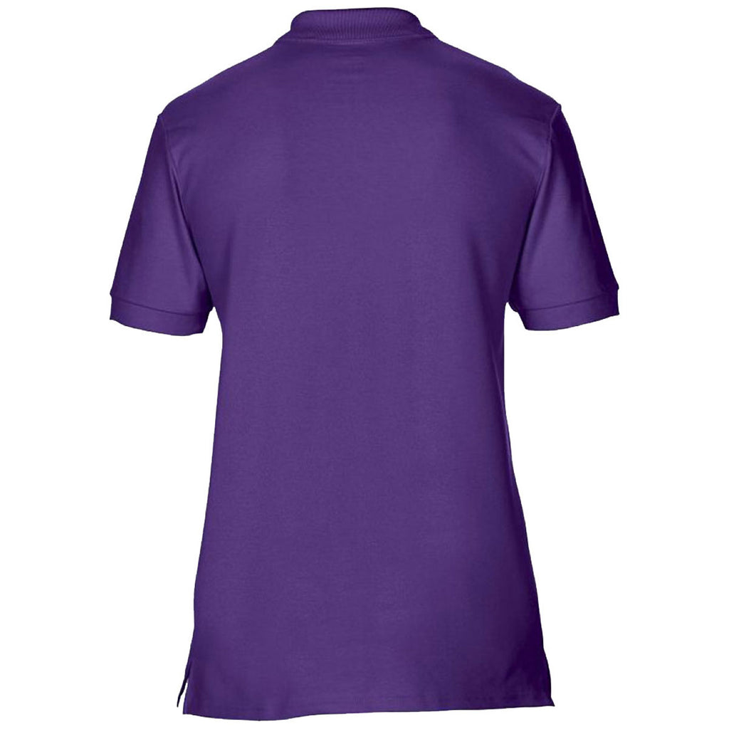 Gildan Men's Purple Premium Cotton Double Pique Polo Shirt