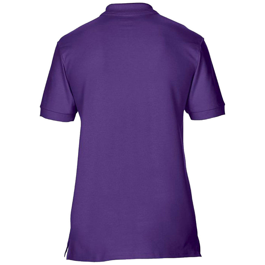 Gildan Men's Purple Premium Cotton Double Pique Polo Shirt
