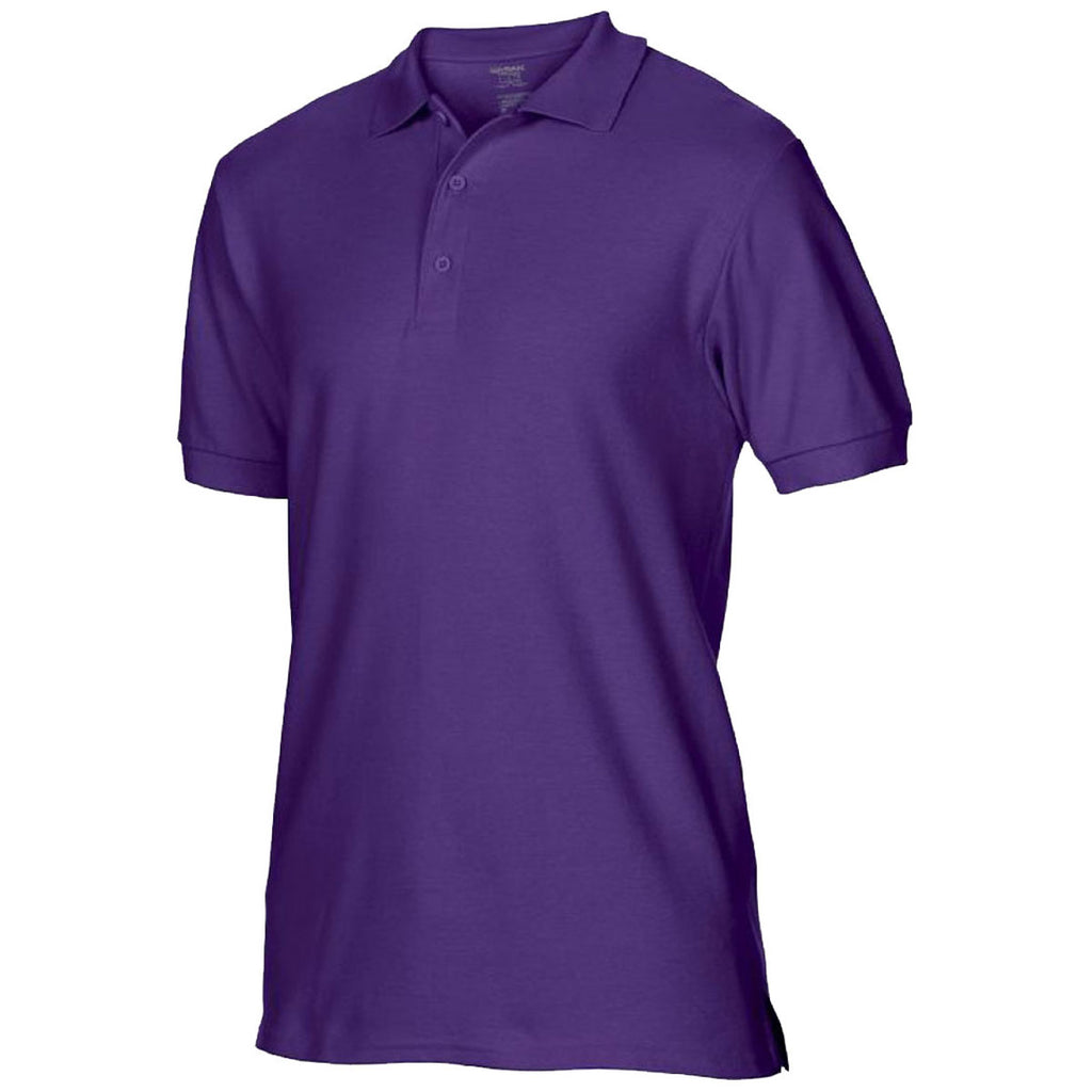 Gildan Men's Purple Premium Cotton Double Pique Polo Shirt