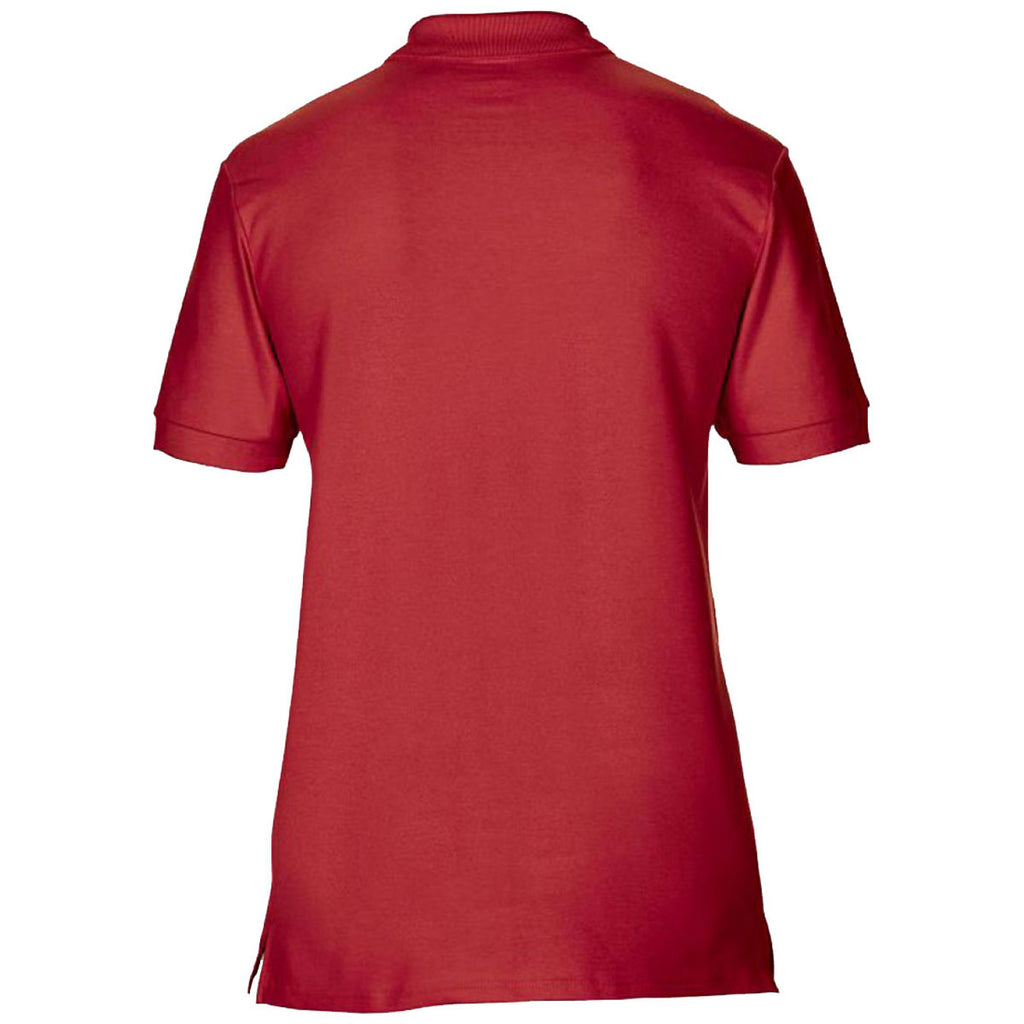 Gildan Men's Red Premium Cotton Double Pique Polo Shirt