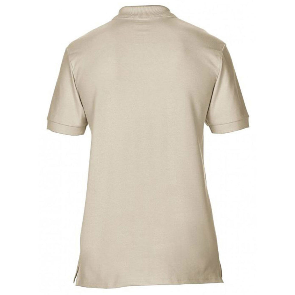 Gildan Men's Sand Premium Cotton Double Pique Polo Shirt