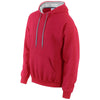 Gildan Men's Red/Sport Grey Heavy Blend Contrast Hooded Sweatshirt