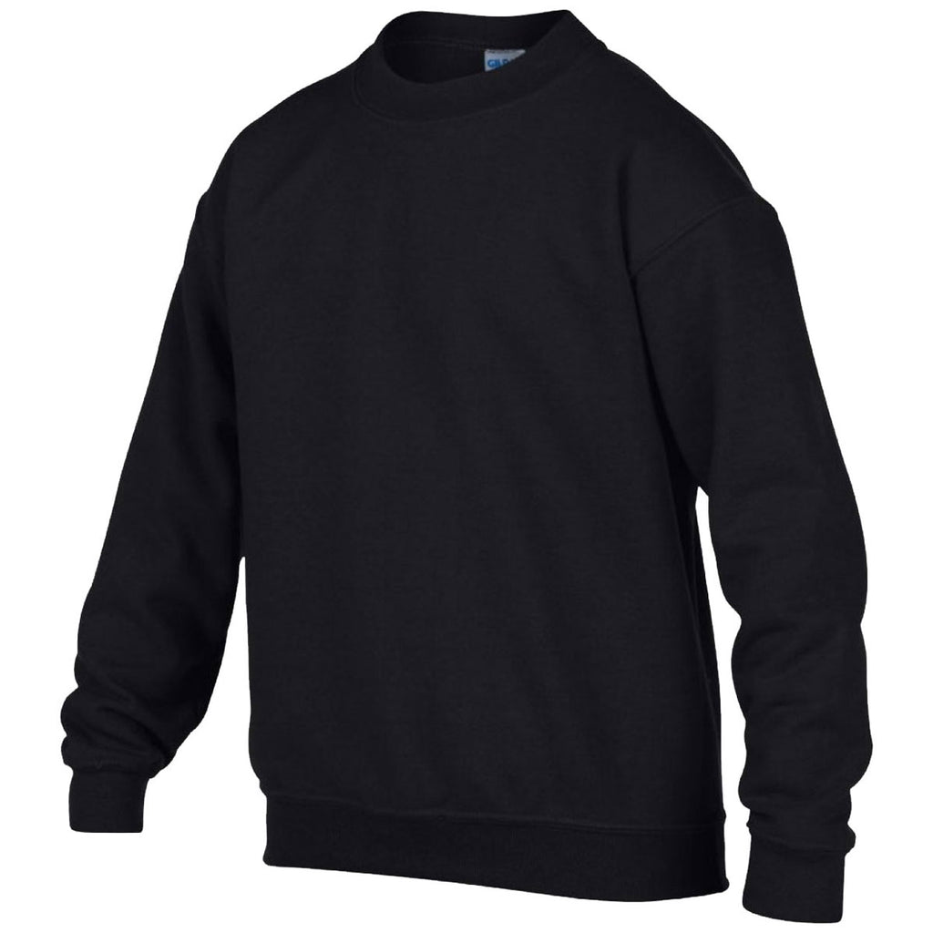 Gildan Youth Black Heavy Blend Drop Shoulder Sweatshirt