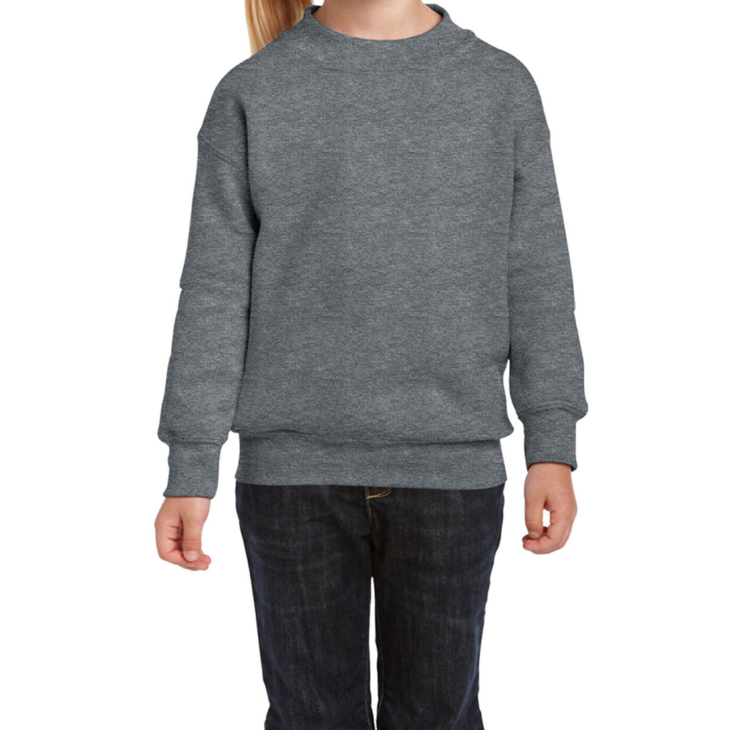 Gildan Youth Graphite Heather Heavy Blend Drop Shoulder Sweatshirt