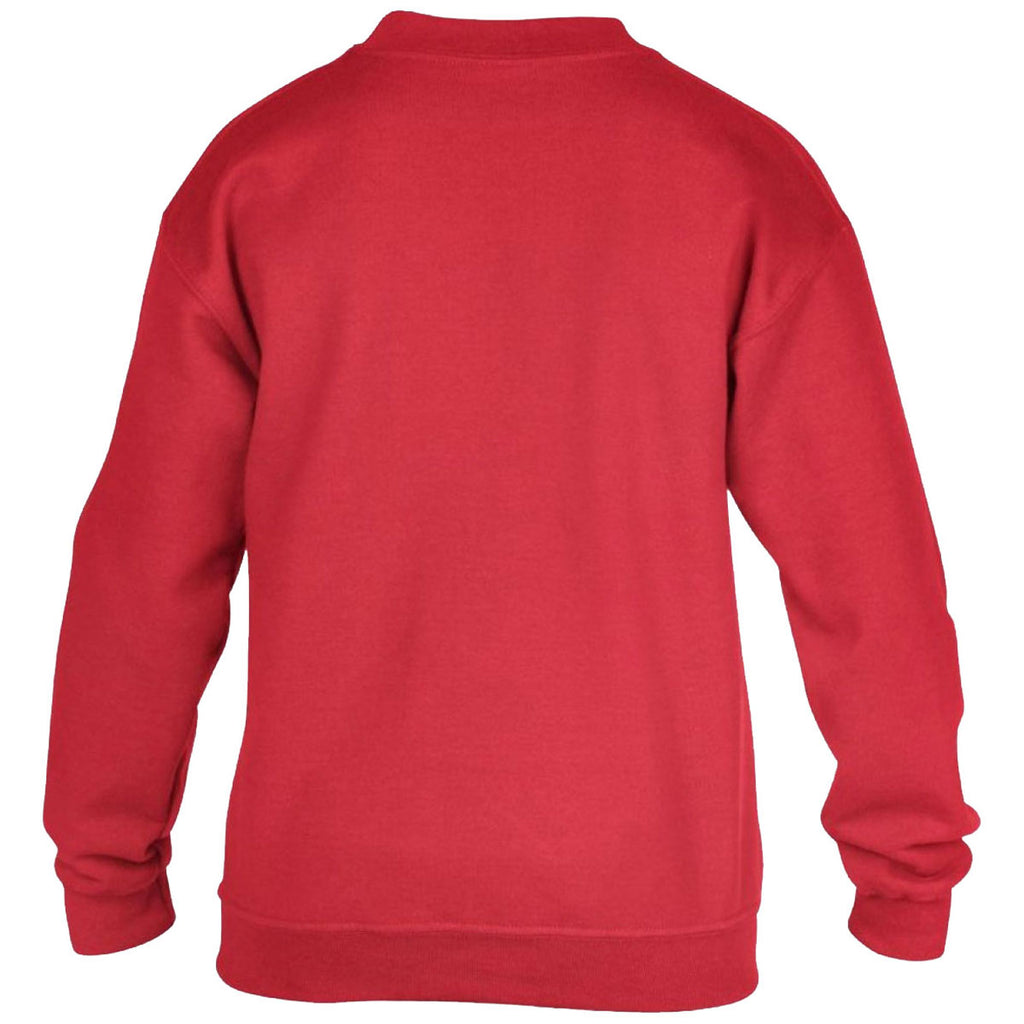 Gildan Youth Red Heavy Blend Drop Shoulder Sweatshirt