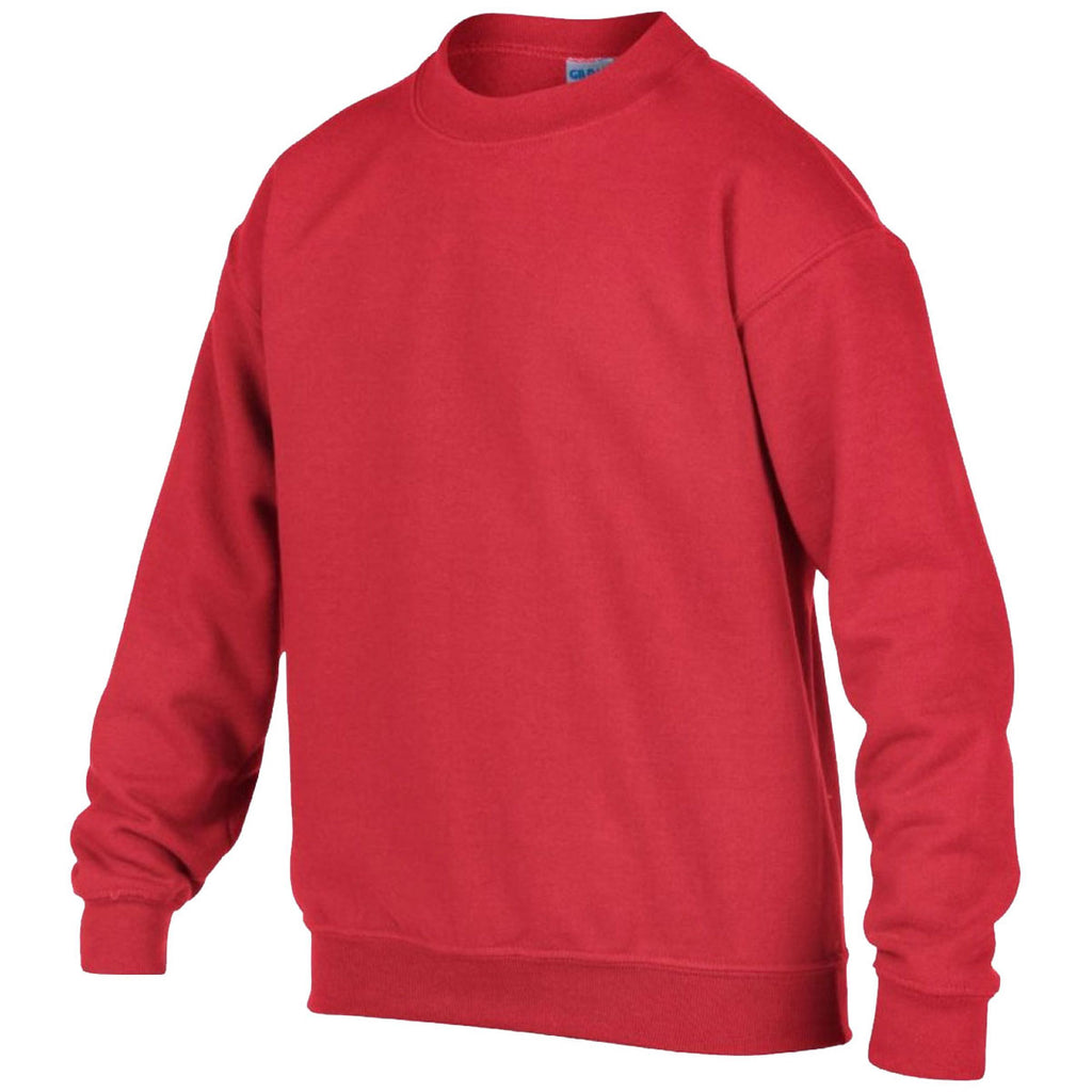 Gildan Youth Red Heavy Blend Drop Shoulder Sweatshirt