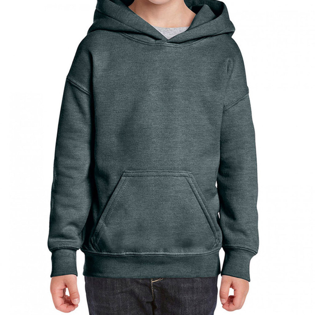 Gildan Youth Dark Heather Heavy Blend Hooded Sweatshirt