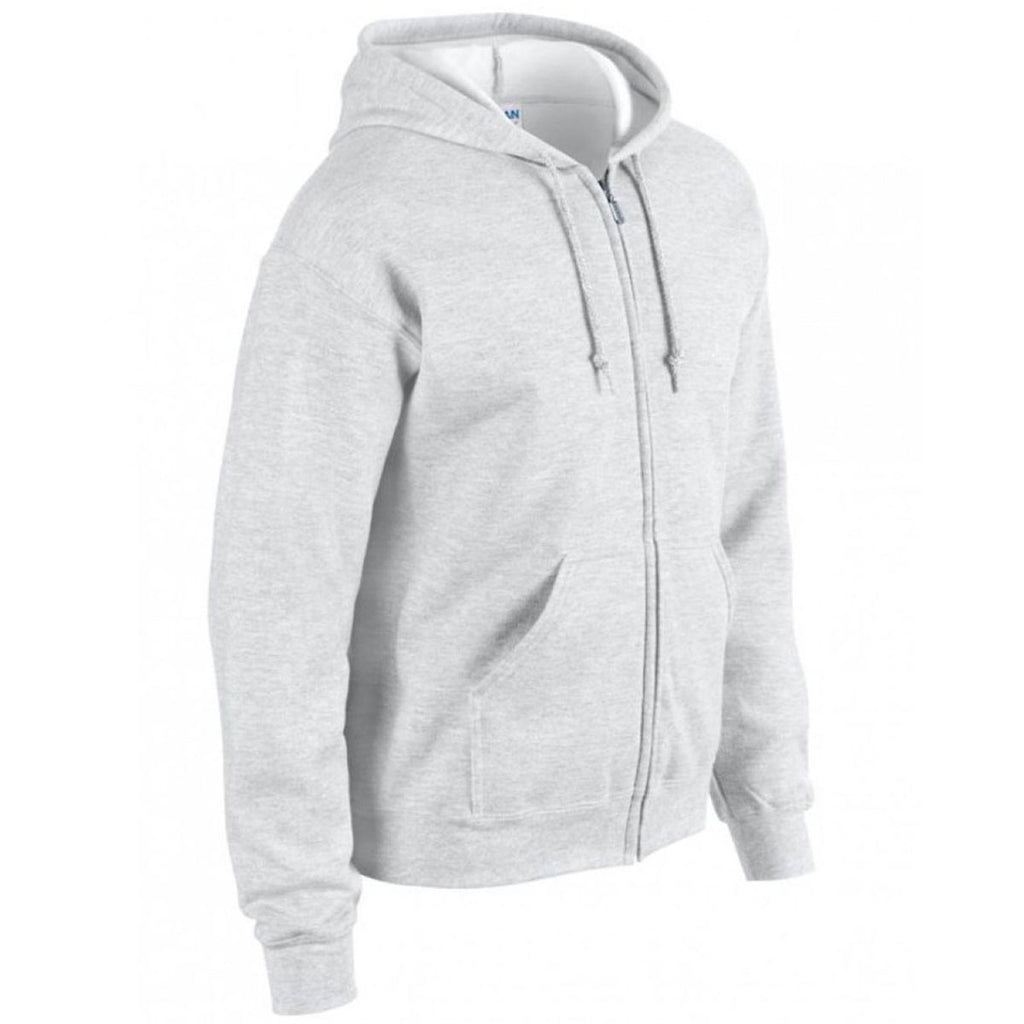 Gildan Men's Ash Heavy Blend Zip Hooded Sweatshirt