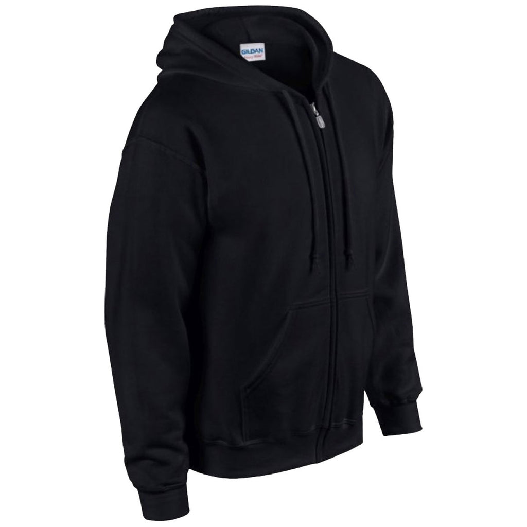 Gildan Men's Black Heavy Blend Zip Hooded Sweatshirt