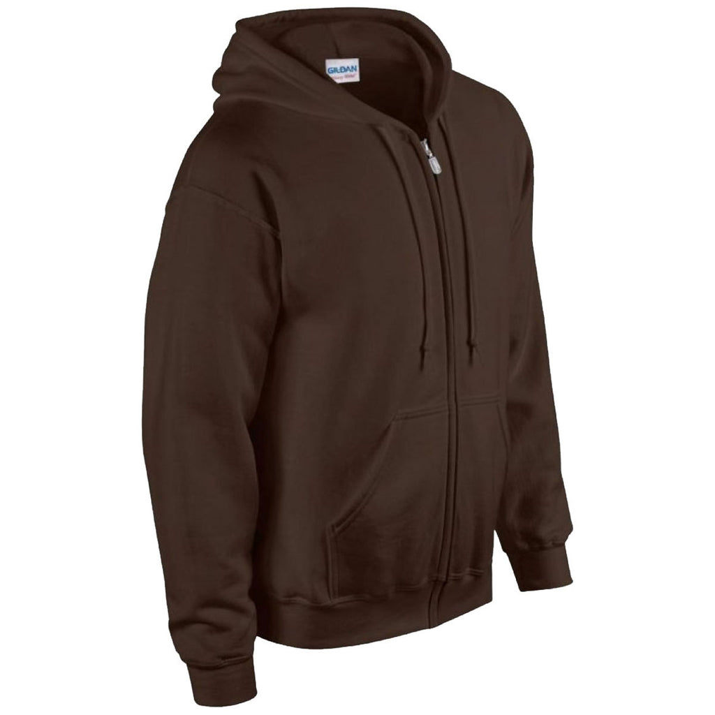 Gildan Men's Dark Chocolate Heavy Blend Zip Hooded Sweatshirt