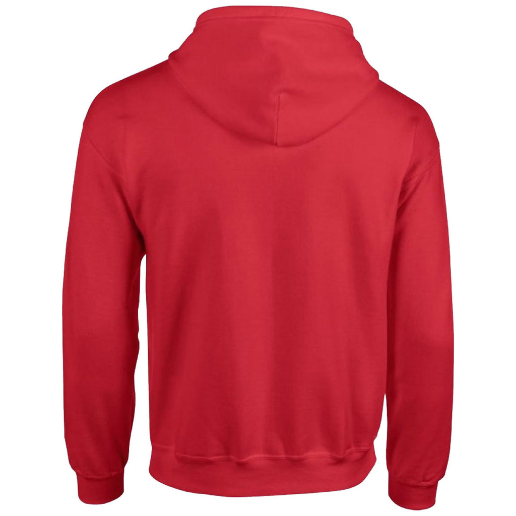 Gildan Men's Red Heavy Blend Zip Hooded Sweatshirt