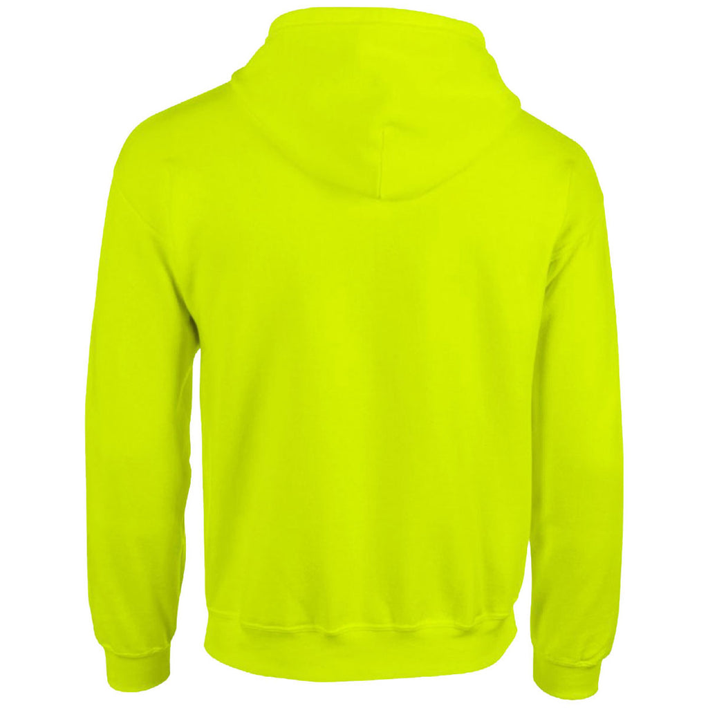 Gildan Men's Safety Green Heavy Blend Zip Hooded Sweatshirt