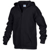 Gildan Youth Black Heavy Blend Zip Hooded Sweatshirt