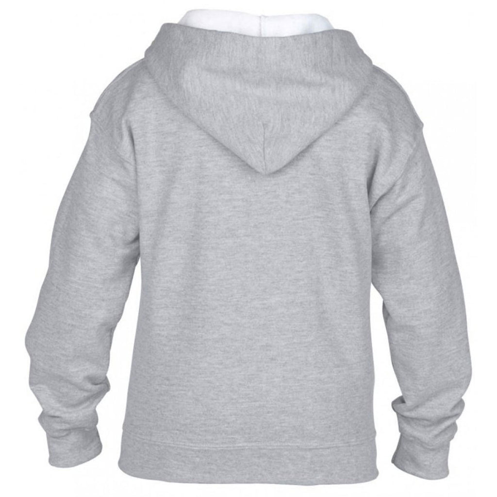 Gildan Youth Sport Grey Heavy Blend Zip Hooded Sweatshirt