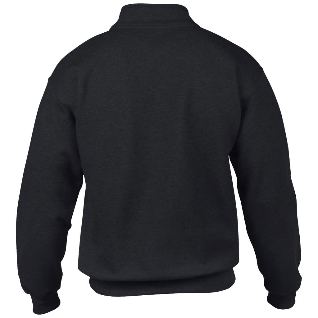 Gildan Men's Black Heavy Blend Vintage Zip Neck Sweatshirt