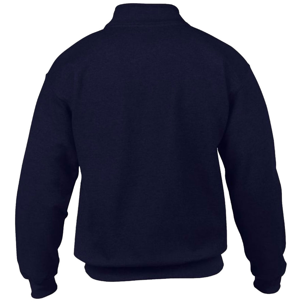 Gildan Men's Navy Heavy Blend Vintage Zip Neck Sweatshirt