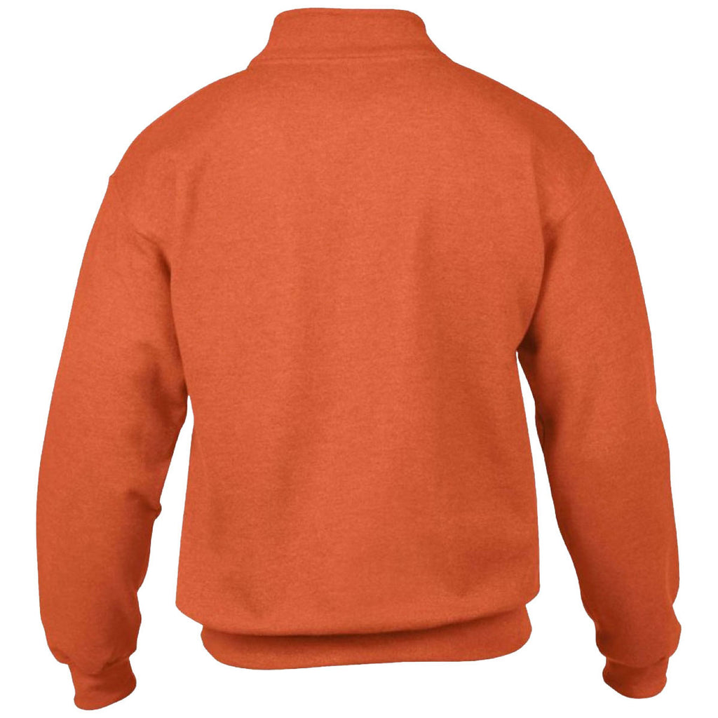 Gildan Men's Orange Heavy Blend Vintage Zip Neck Sweatshirt
