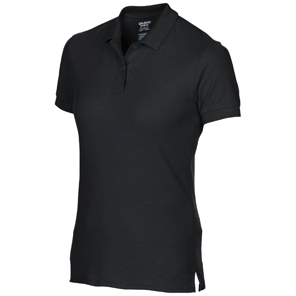 Gildan Women's Black DryBlend Double Pique Polo Shirt