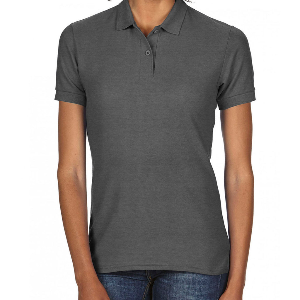Gildan Women's Dark Heather DryBlend Double Pique Polo Shirt