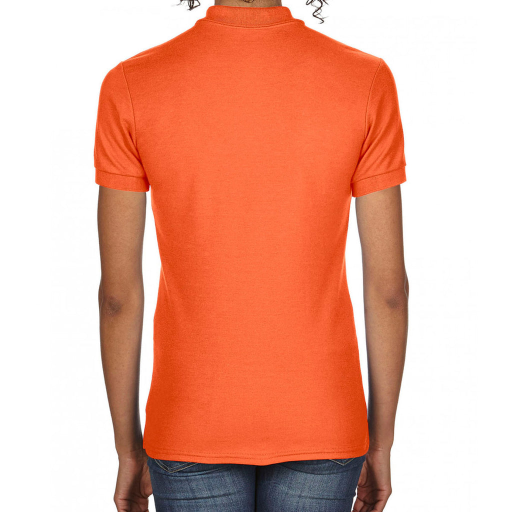 Gildan Women's Orange DryBlend Double Pique Polo Shirt