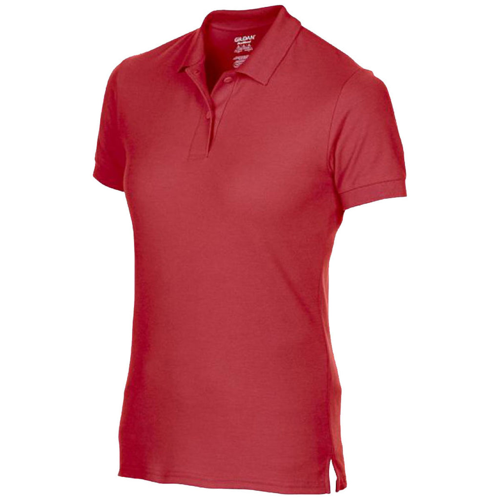 Gildan Women's Red DryBlend Double Pique Polo Shirt