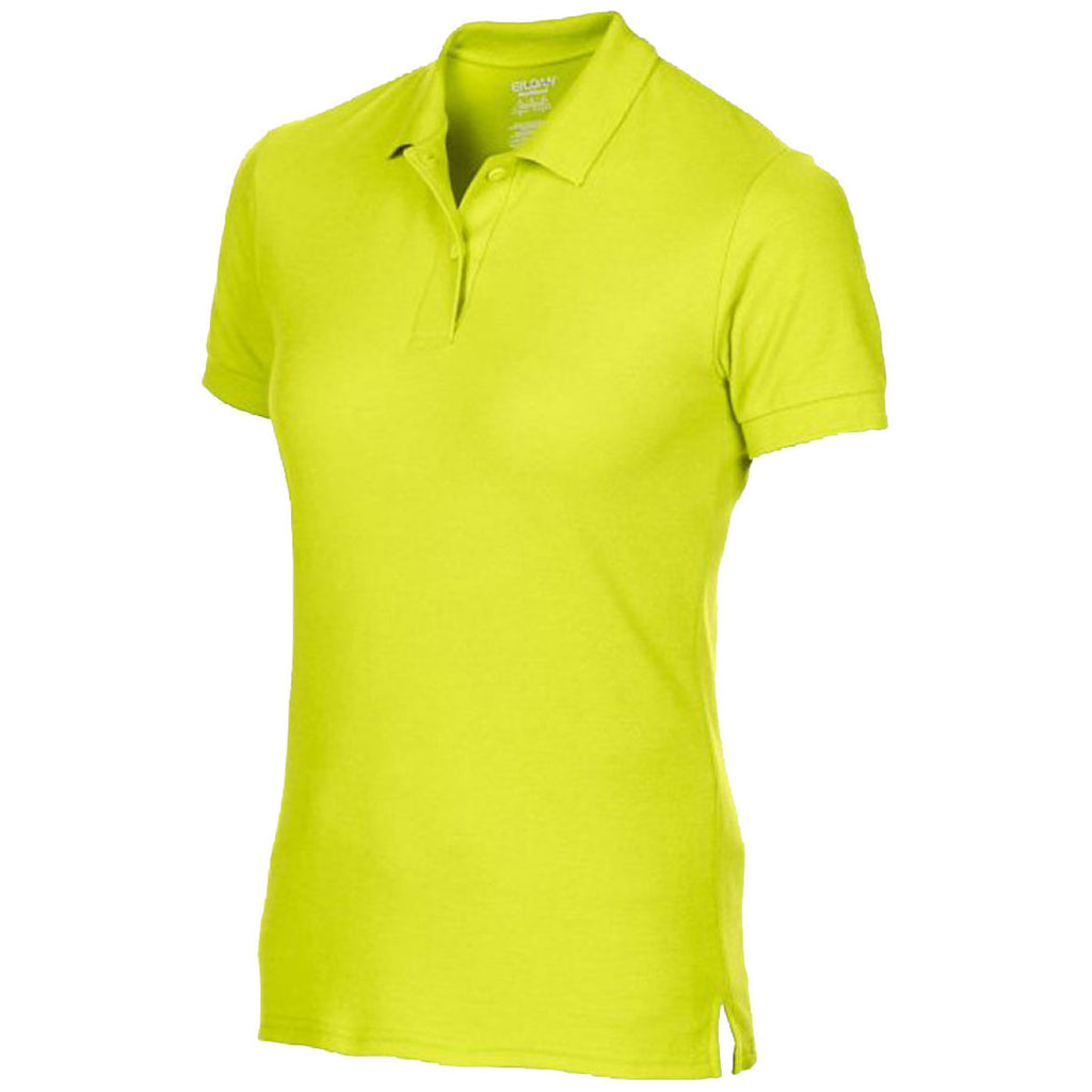 Gildan Women's Safety Green DryBlend Double Pique Polo Shirt