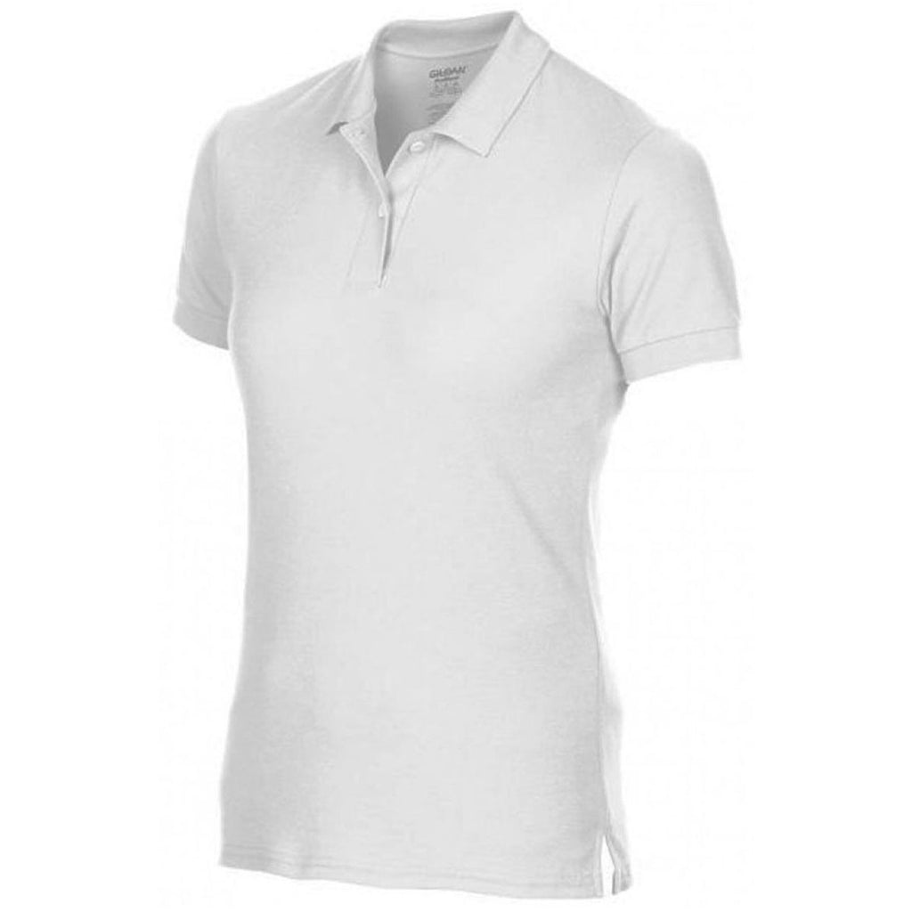 Gildan Women's White DryBlend Double Pique Polo Shirt