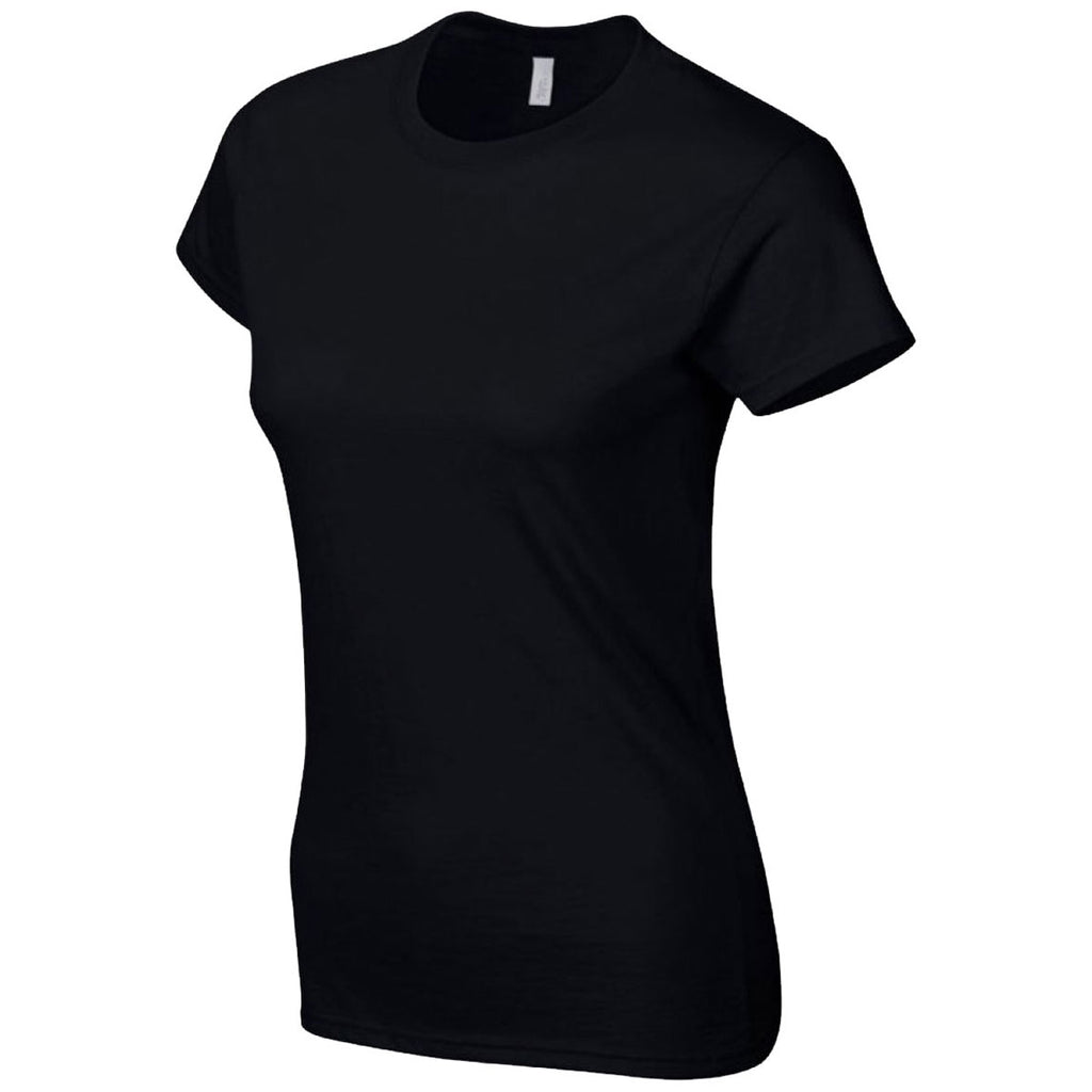 Gildan Women's Black SoftStyle Fitted Ringspun T-Shirt