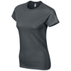 Gildan Women's Charcoal SoftStyle Fitted Ringspun T-Shirt