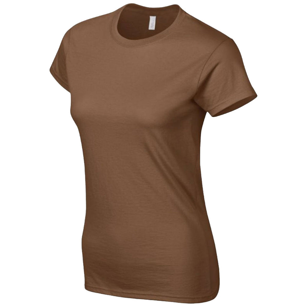 Gildan Women's Chestnut SoftStyle Fitted Ringspun T-Shirt
