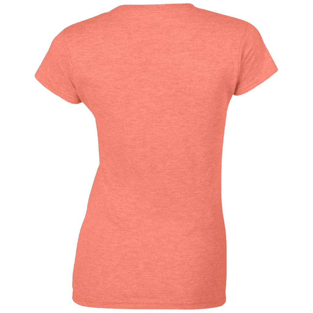 Gildan Women's Heather Orange SoftStyle Fitted Ringspun T-Shirt