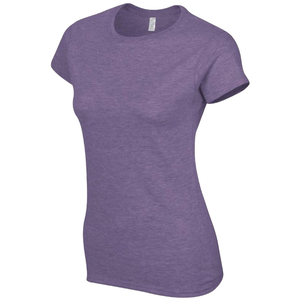 Gildan Women's Heather Purple SoftStyle Fitted Ringspun T-Shirt
