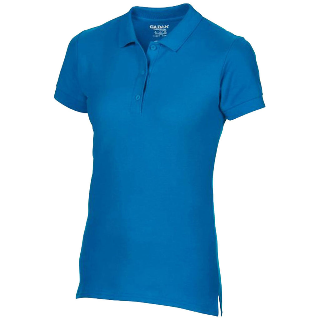 Gildan Women's Sapphire Premium Cotton Double Pique Polo Shirt