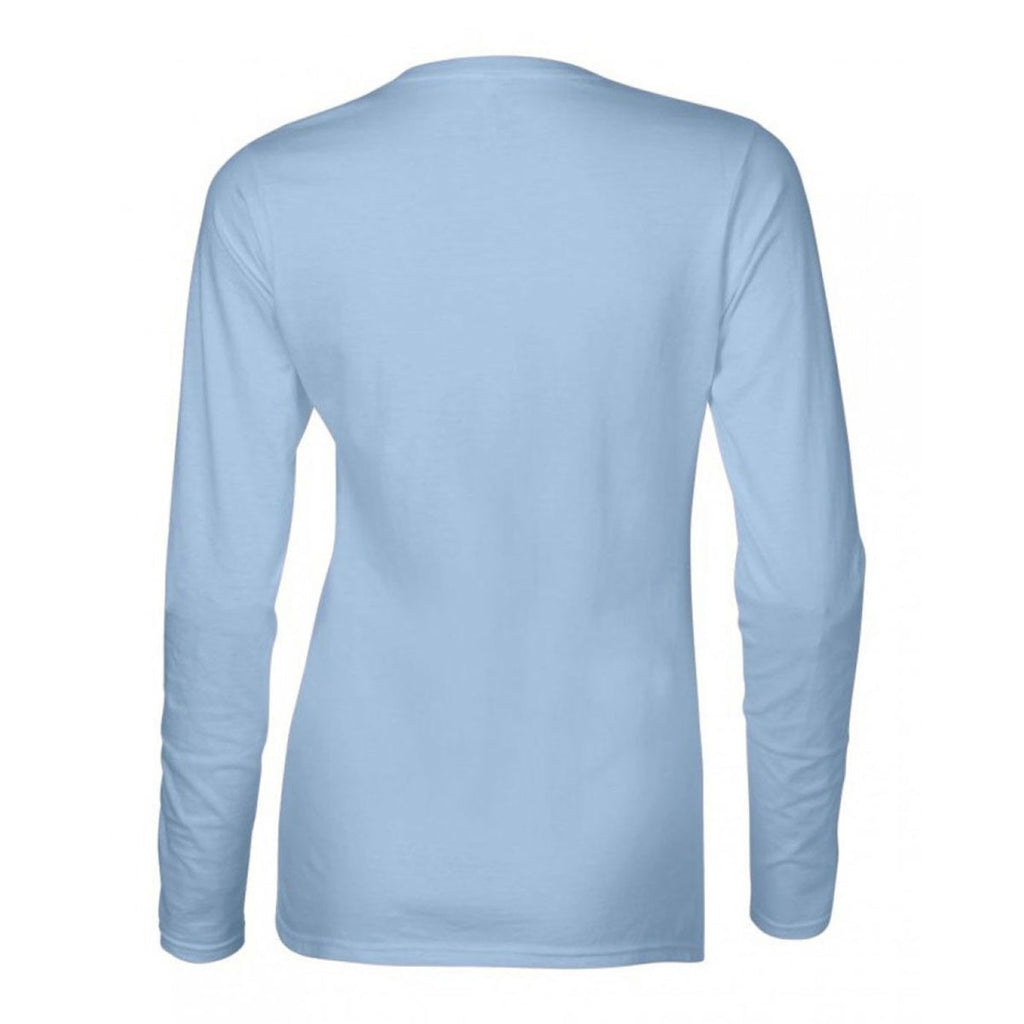 Gildan Women's Light Blue SoftStyle Long Sleeve T-Shirt
