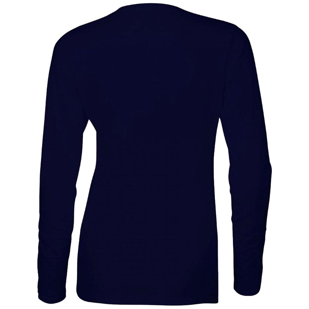Gildan Women's Navy SoftStyle Long Sleeve T-Shirt