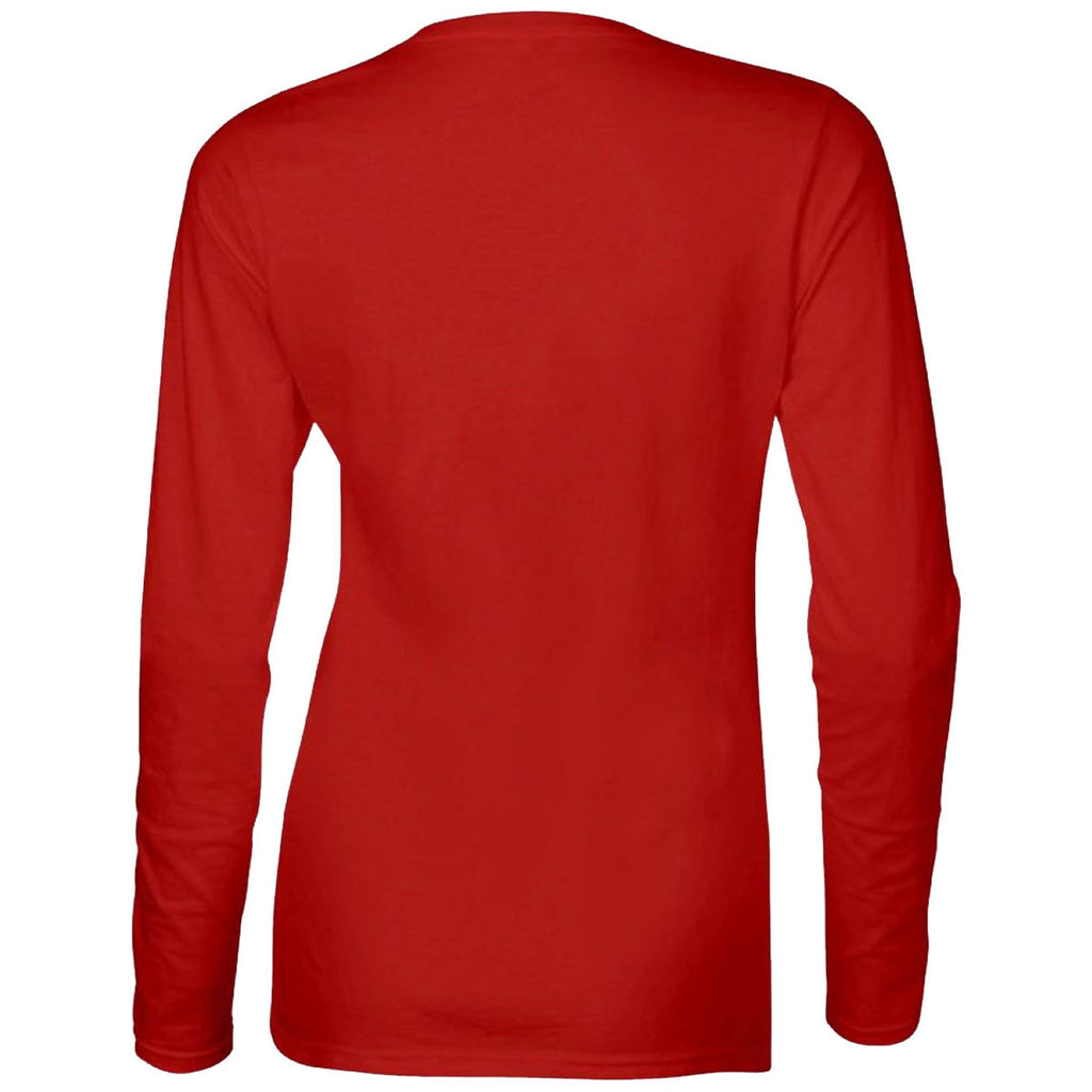 Gildan Women's Red SoftStyle Long Sleeve T-Shirt