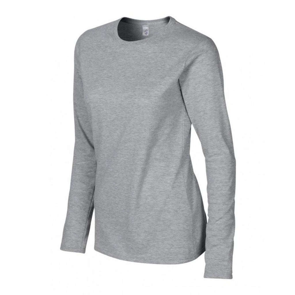 Gildan Women's Sport Grey SoftStyle Long Sleeve T-Shirt