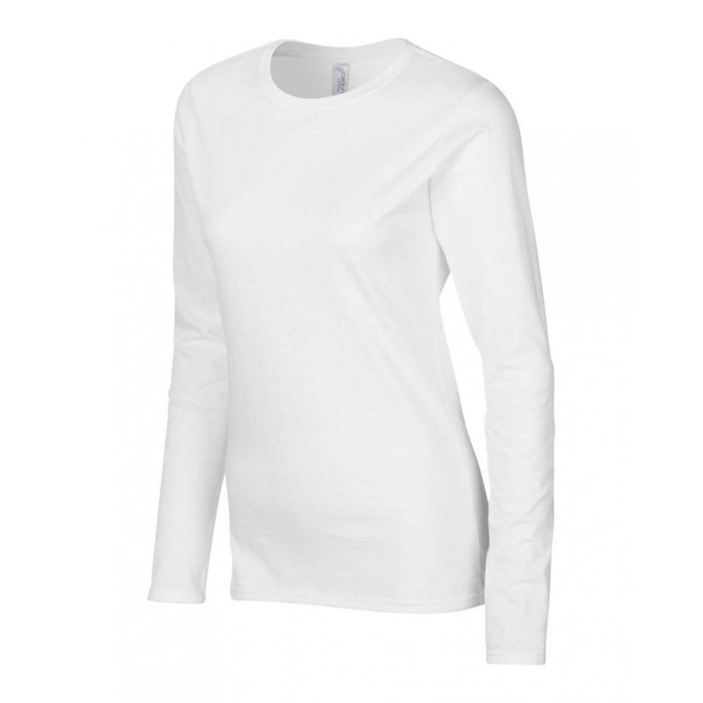 Gildan Women's White SoftStyle Long Sleeve T-Shirt