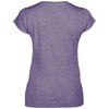 Gildan Women's Heather Purple SoftStyle V Neck T-Shirt