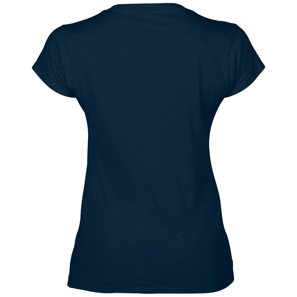 Gildan Women's Navy SoftStyle V Neck T-Shirt