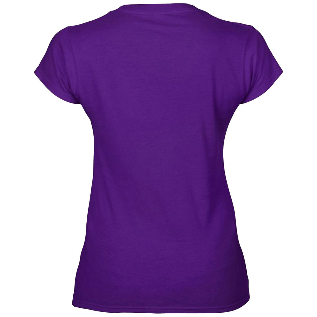 Gildan Women's Purple SoftStyle V Neck T-Shirt